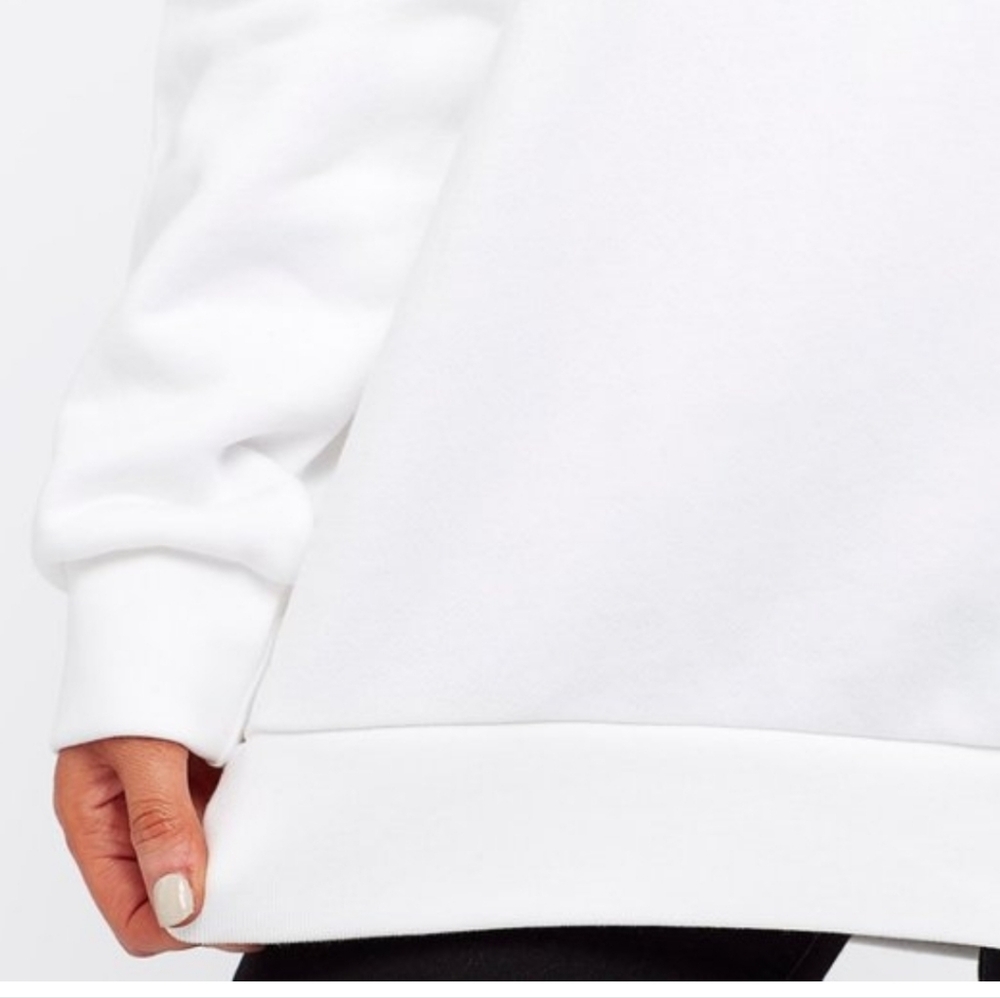 Adidas Women's White Crewneck Sweatshirt with Mint Trefoil Logo - Picture 6 of 12